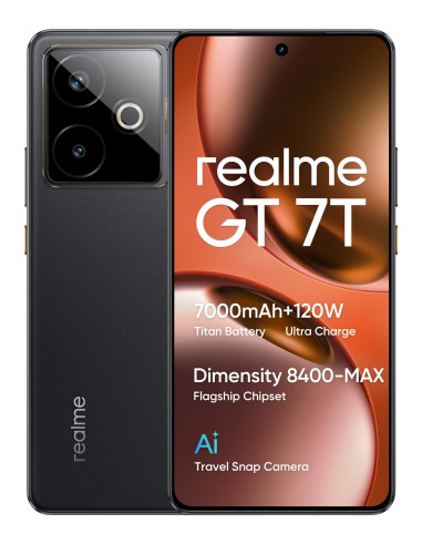 realme GT 7T 17,3 cm (6.8") Doppia SIM Android 15 5G USB tipo-C 12 GB 256 GB 7000 mAh Nero